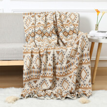 Txmfgh Summer Knitted Blanket with Tassel - Soft Microfiber, Easy Clean, Sofa & Bed Decor, American Style Wool Nap, Hotel & Homestay Use