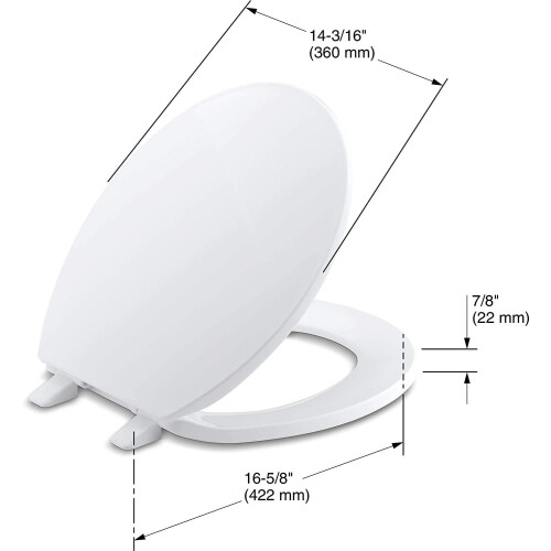 Kohler4775-0Λευκό στρογγυλό πλαστικό, κάλυμμα τουαλέτας 1