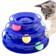 Purrfect Jucărie Interactivă pentru Pisici Feline Titan's Tower, Jucărie Albastră pentru Pisici de Interior