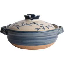 Large Ceramic Casserole Dish with Lid 1200ml Clay Cooking Pot Oven Safe NonStick Design