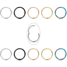Jstyle10 kpl 18G ruostumattomasta teräksestä valmistetut saranoidut Clicker-segmenttinenärenkaat, vanne, helix-rusto, daith-tragus,