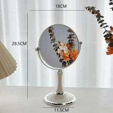 Miroir de coiffeuse rotatif à 360 de 15 cm, miroir de maquillage double face réglable, miroir de bureau compact pour salle de bain ou coiffeuse