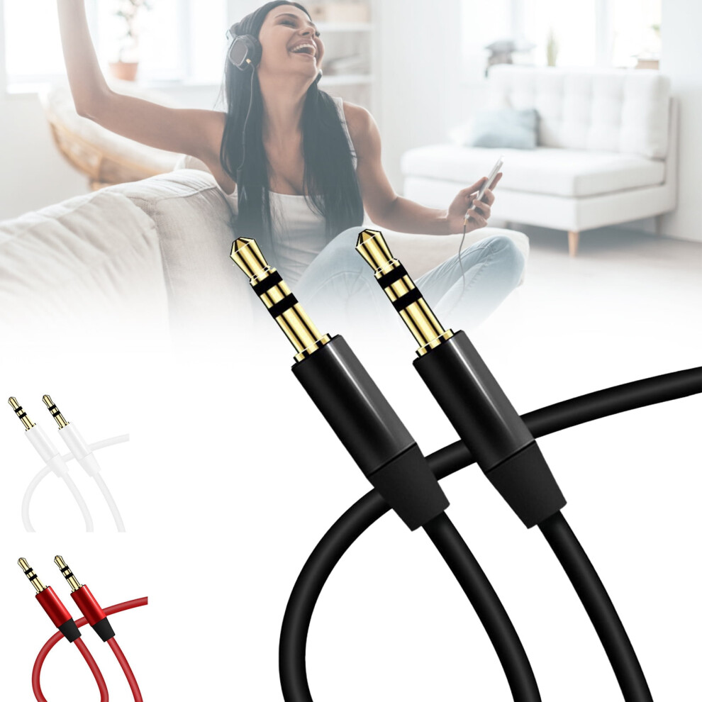Susuchens Audio Cable Anti-Interference Stable Transmission Soft 3.5Mm Male To Male Headphone Audio Wire For Home White 9433291396353