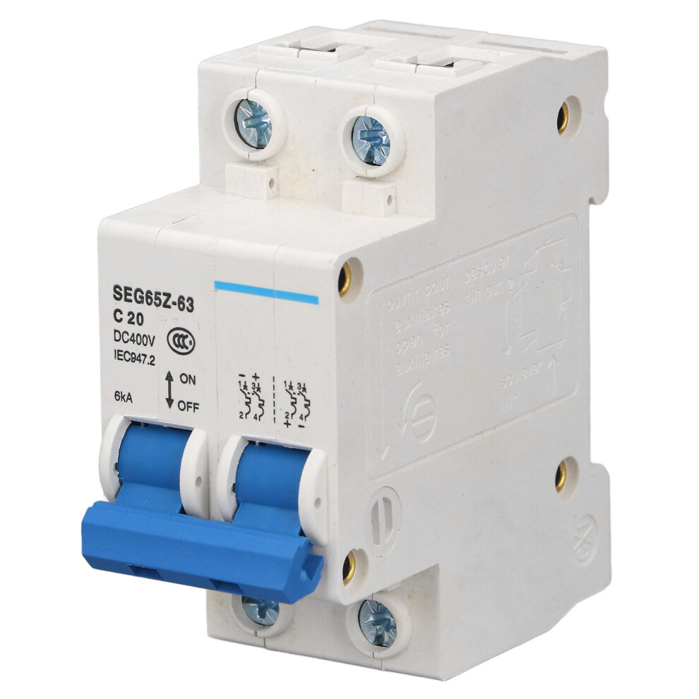 2P 6Ka 400V Dc Mini Circuit Breaker Air Switch For Solar Pv Panel Grid C20 20A 4601381316399