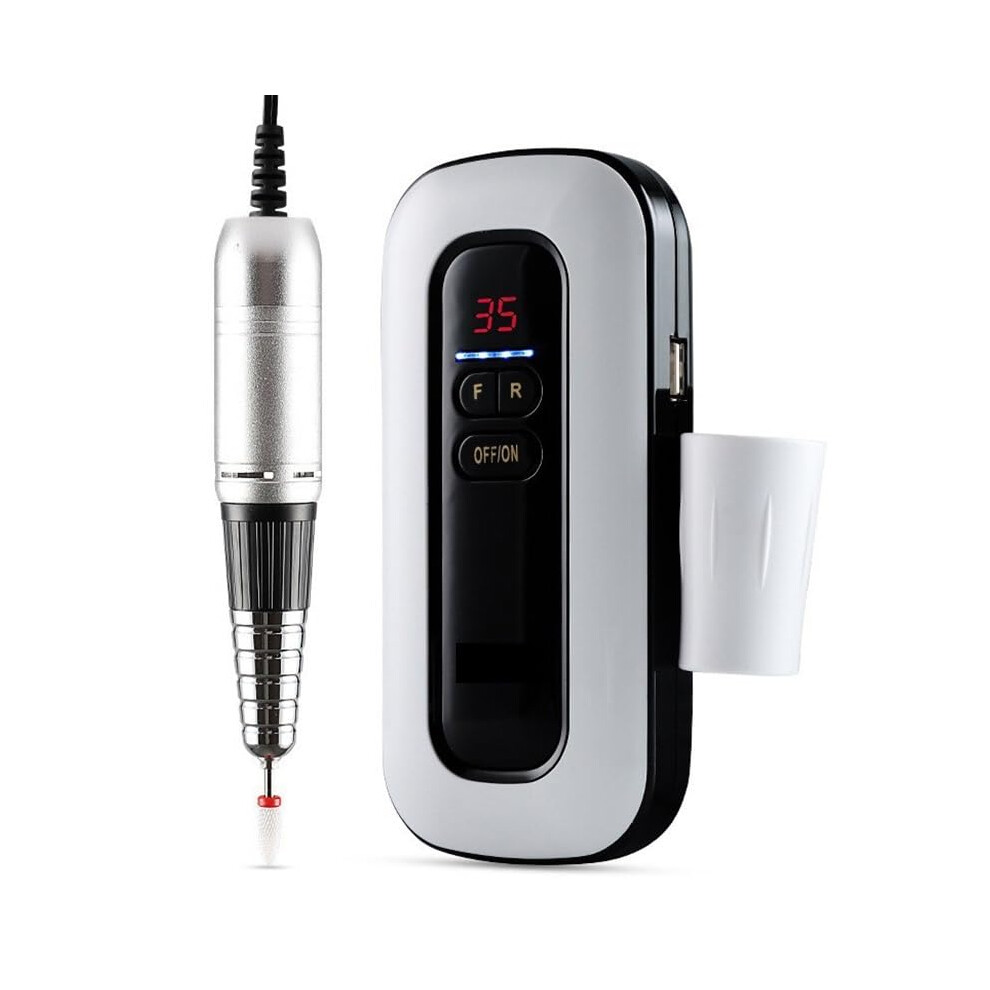 Electric Nail Drill 35000RPM Rechargeable Portable for Acrylic Gel Nails Manicure Pedicure