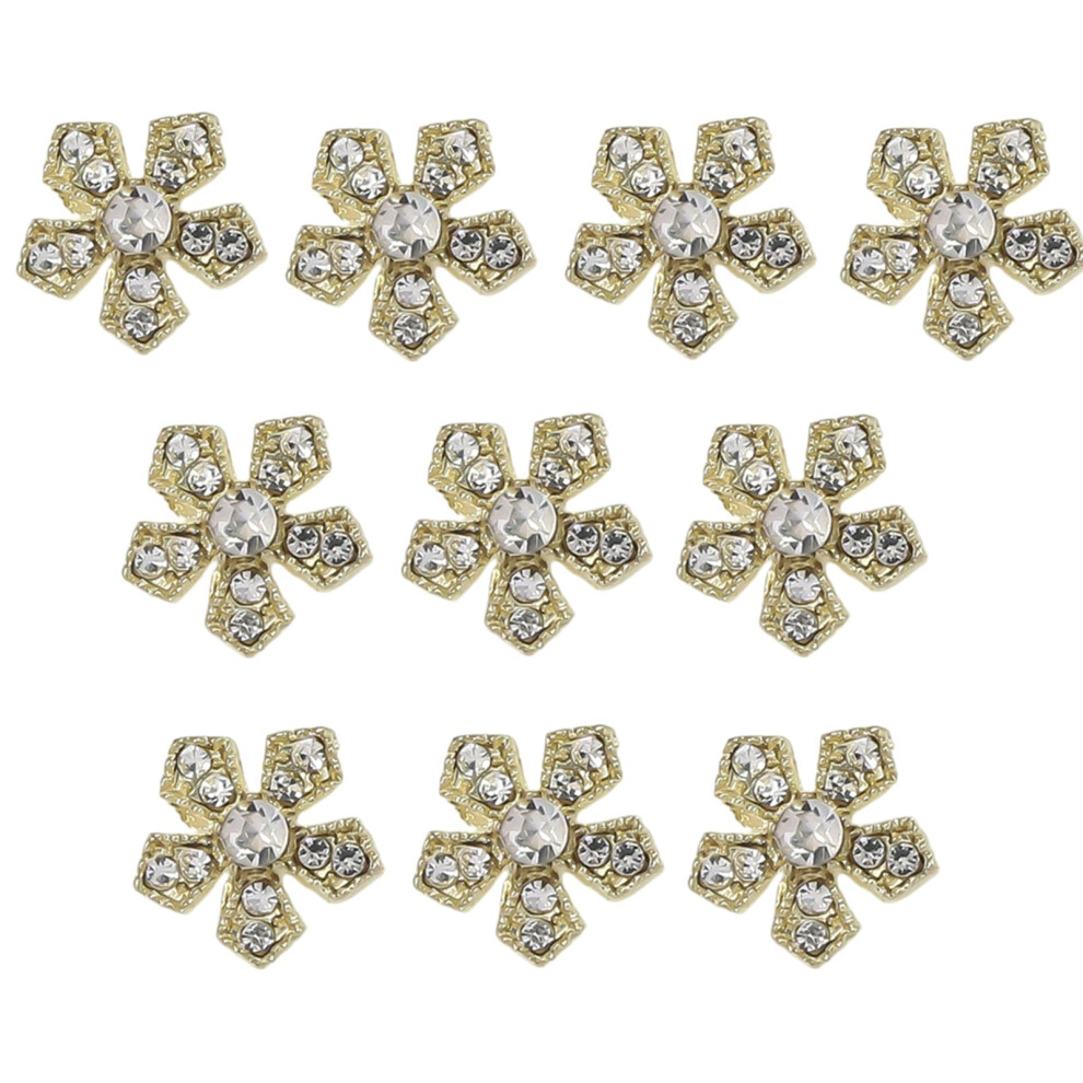 10pcs 3D Alloy Snowflake Nail Art Embellishments for Winter Manicures Durable Metal Charms