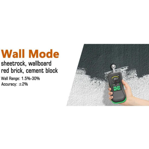 Moisture Meter for Wood and Concrete with Backlit LCD, NonDestructive 40mm Deep Detection 1