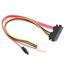 2 Pack SATA Power and Data Cable 22 Pin to SATA 7 Pin and compatible with Molex 4 Pin 18 Inch SATA 3.0 6Gbps