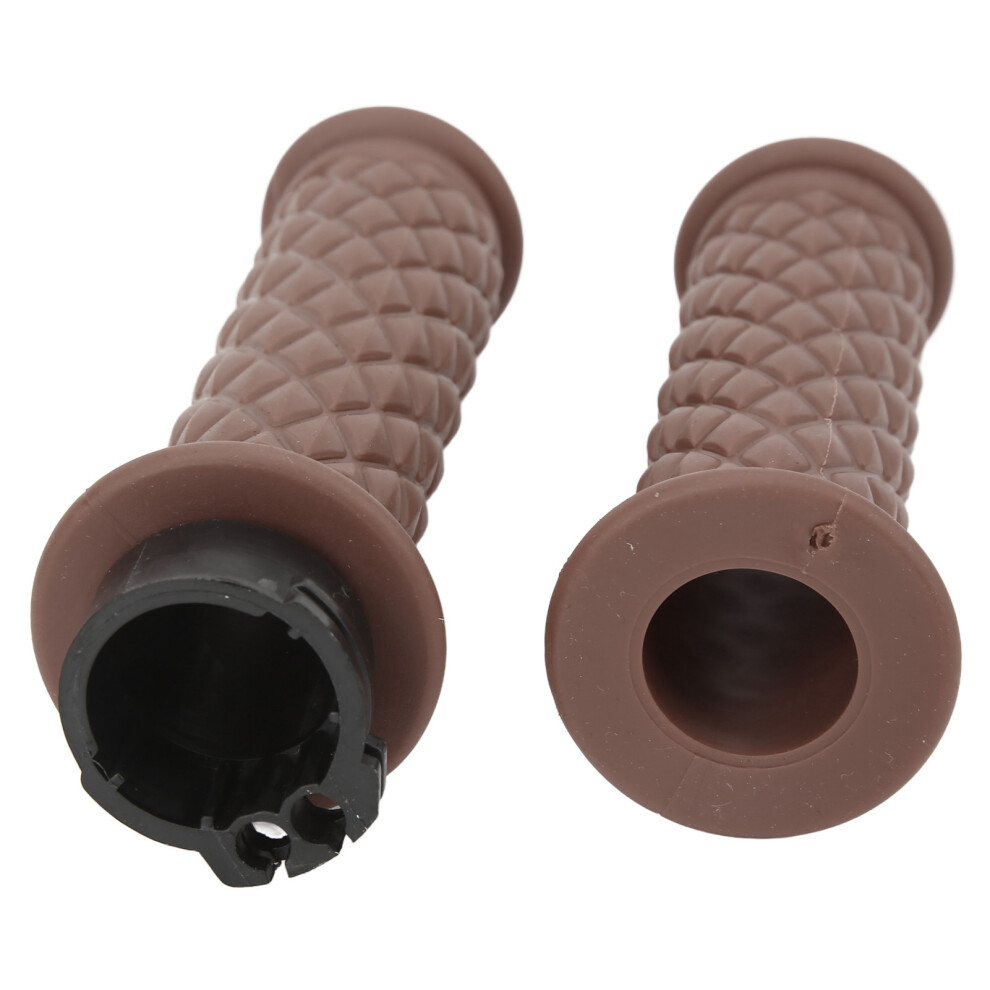 Motorcycle Handle Grip 25Mm Left Right Silicone Abs Universal Fit Brown 8751381317837