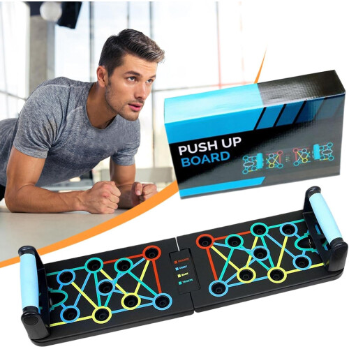 Push Up Board with ColorCoded Muscle Targeting, Foldable Design and Ergonomic NonSlip Handles 1