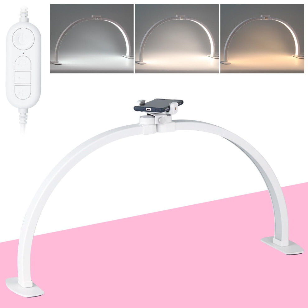 LED Nail Desk Lamp with Adjustable Brightness, 3 Color Modes, Foldable for Manicure and Eyelash