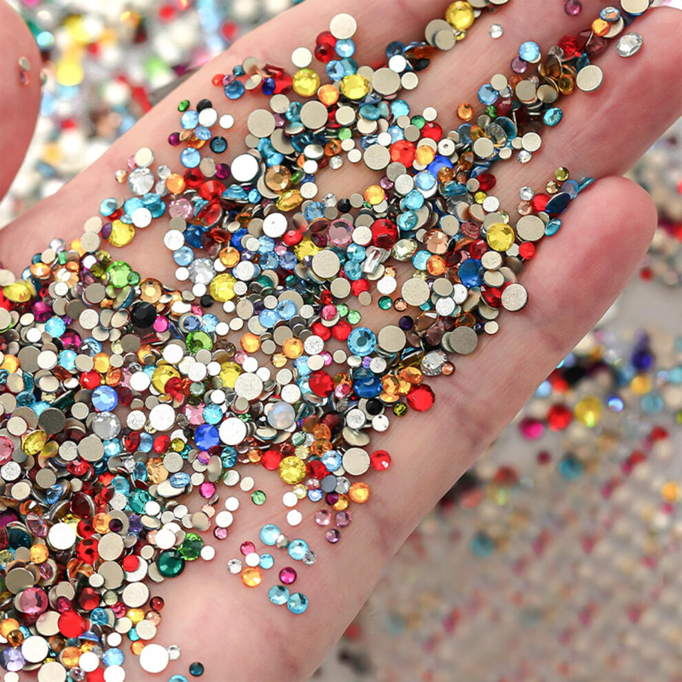 1140pcs Mixed Shape Nail Art Rhinestones Set AB Clear Crystal Gems for Nails and Crafts