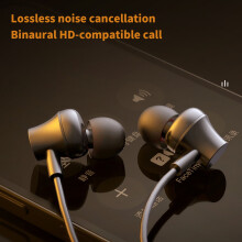 SUSUchens YS6 bedrade oortelefoon met HD-belfunctie, microfoon, stereo surround, bedrade bediening, ruisonderdrukking, in-ear oordopjes voor