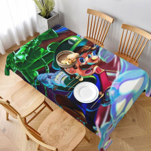 Mario Rectangular Tablecloth Water Resistance Antiwrinkle Spillproof Soft Fabric Table Cloth 60"X90"