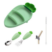 YOBOLK Clearance Kitchen Kitchen Organizers and Storage Carrot Children's Suction Cup Silicone Tray Drop Baby Food Bowl Set Of Baby Food Tools