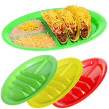 Hariumiu Taco-Party-Zubehör: Robuster, leicht zu reinigender Teller mit Taco-Halterung für mexikanische Pfannkuchen, Mais, Hotdogs, Kuchen und