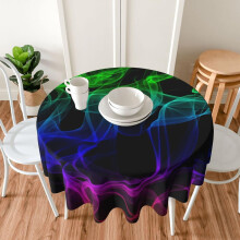 Glow in Dark Splatter Neon Table Cloth Round Tablecloth 60 Inches Stain and Wrinkle Resistant Washable Polyester Table Cover for Dining Room Party