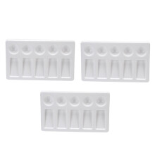 3-teiliges Farbmischtablett aus Kunststoff, Keramik, Weiß, PP