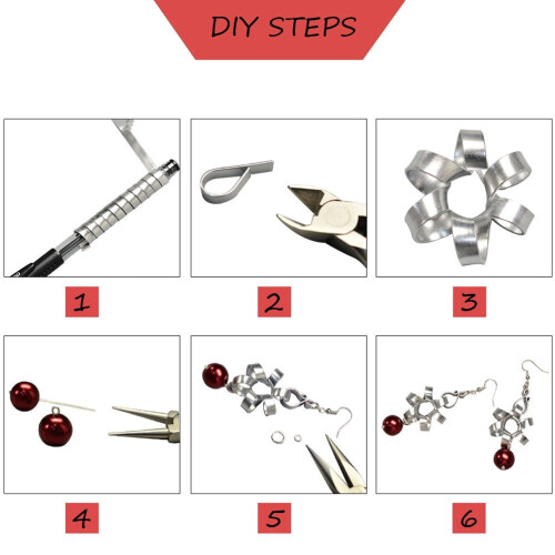 Σετ κοσμημάτων 5Rolls DIY, εύκαμπτο επίπεδο σύρμα αλουμινίου για σκουλαρίκια και 1