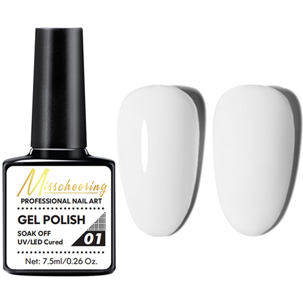 White Gel Nail Polish Uv Led, Longlasting Gloss For French Manicure Home Or Salon