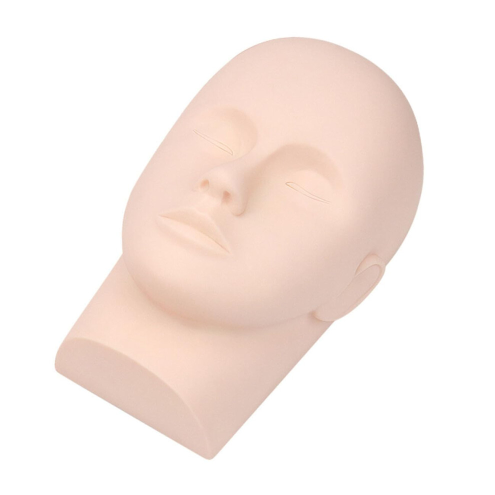 Eyelash Extension Mannequin Head Silicone Practice Model for Makeup Training Facial Massage Reusable