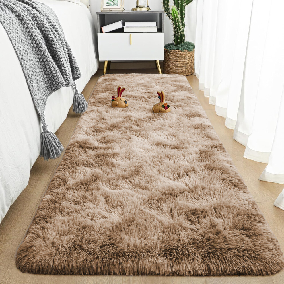 Imperial Rooms (80Cm X 150Cm (2Ft 6" X 5Ft), Tie-Dye Beige Shaggy Rugs) Fluffy Rug Non-Slip Shaggy Rugs Living Room Carpet Gold