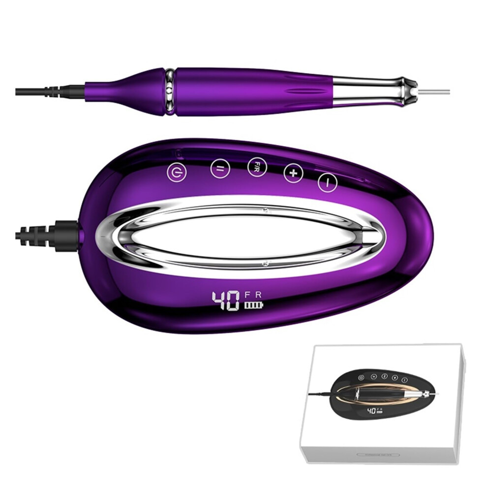 Electric Nail Drill 40000RPM Brushless Motor Cordless Rechargeable for Gel Nails Salon Use