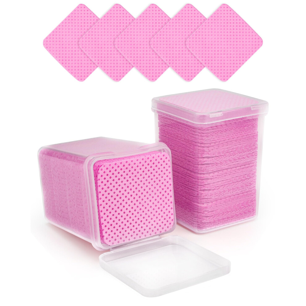 Pink Lint Nail Wipes 400Pcs For Gel Nails And Nail Art, Nail Polish Remover And Lash Glue