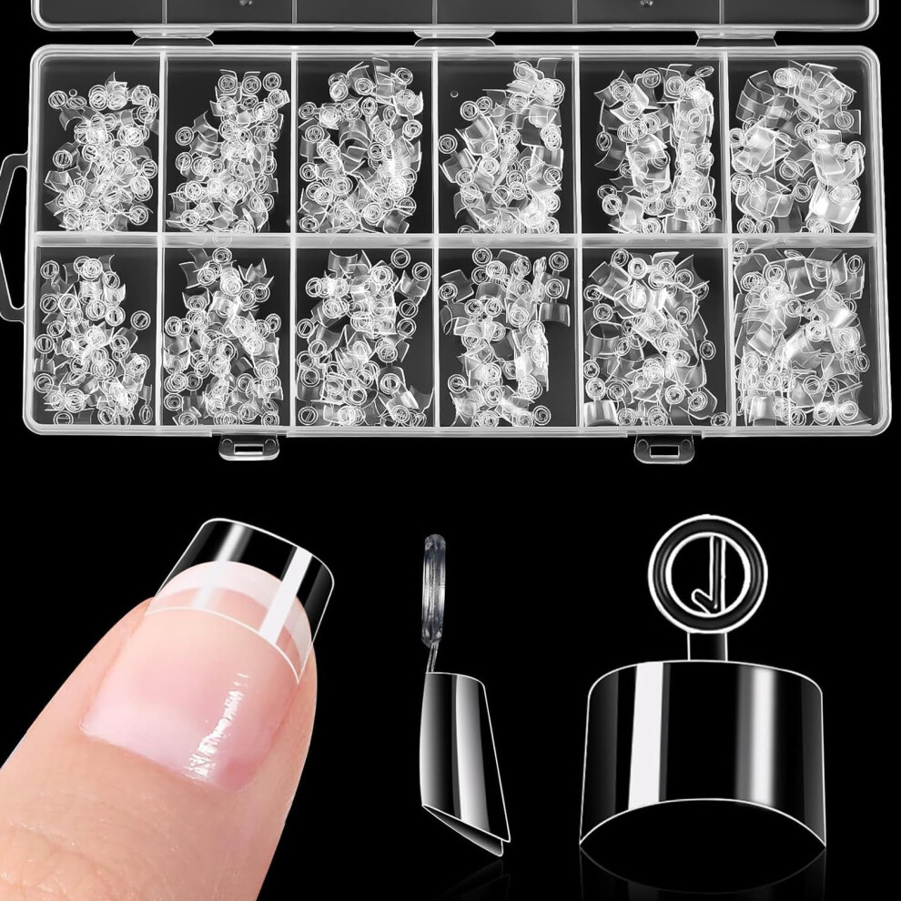 Extra Short Square Nail Tips 600pcs Clear Acrylic Half Cover Strong Adhesion for DIY Manicure