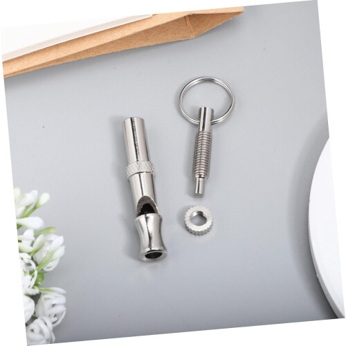 Dog Training Whistle Adjustable Ultrasonic Pitch Control  Pitch Metal with Key Ring Loop 2