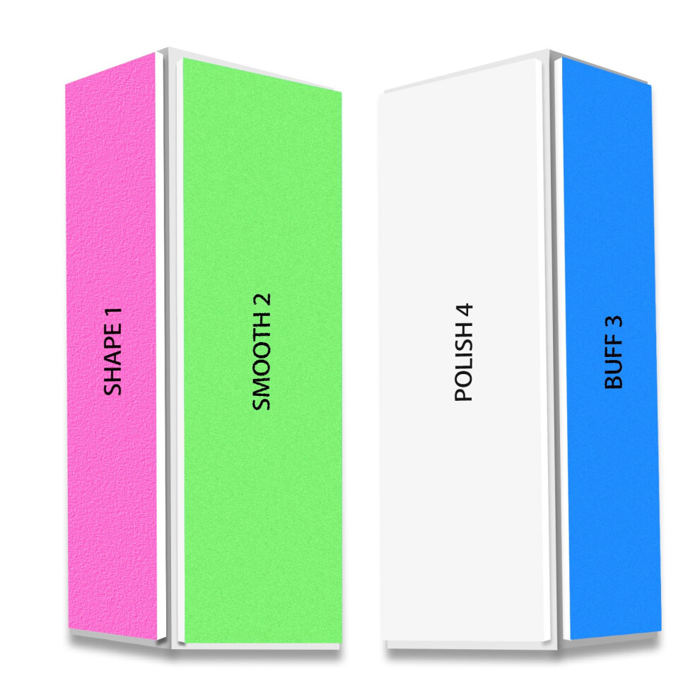Nail Buffer Block 4 Way Shine Buffing for Natural and Acrylic Nails, 2 Pcs Salon Gloss Finish