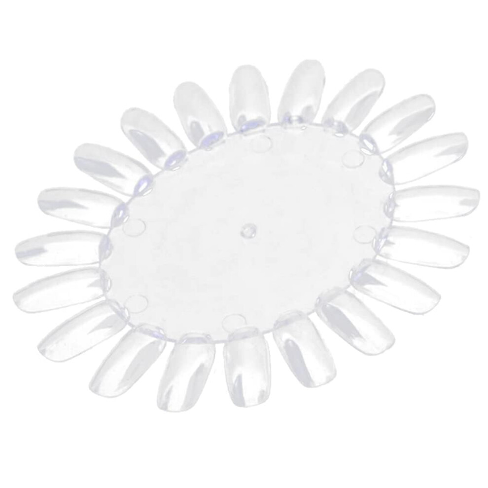 20Pcs Clear Nail Swatch Wheels for Polish Display, True Color Nail Art Practice Tips for DIY Manicure