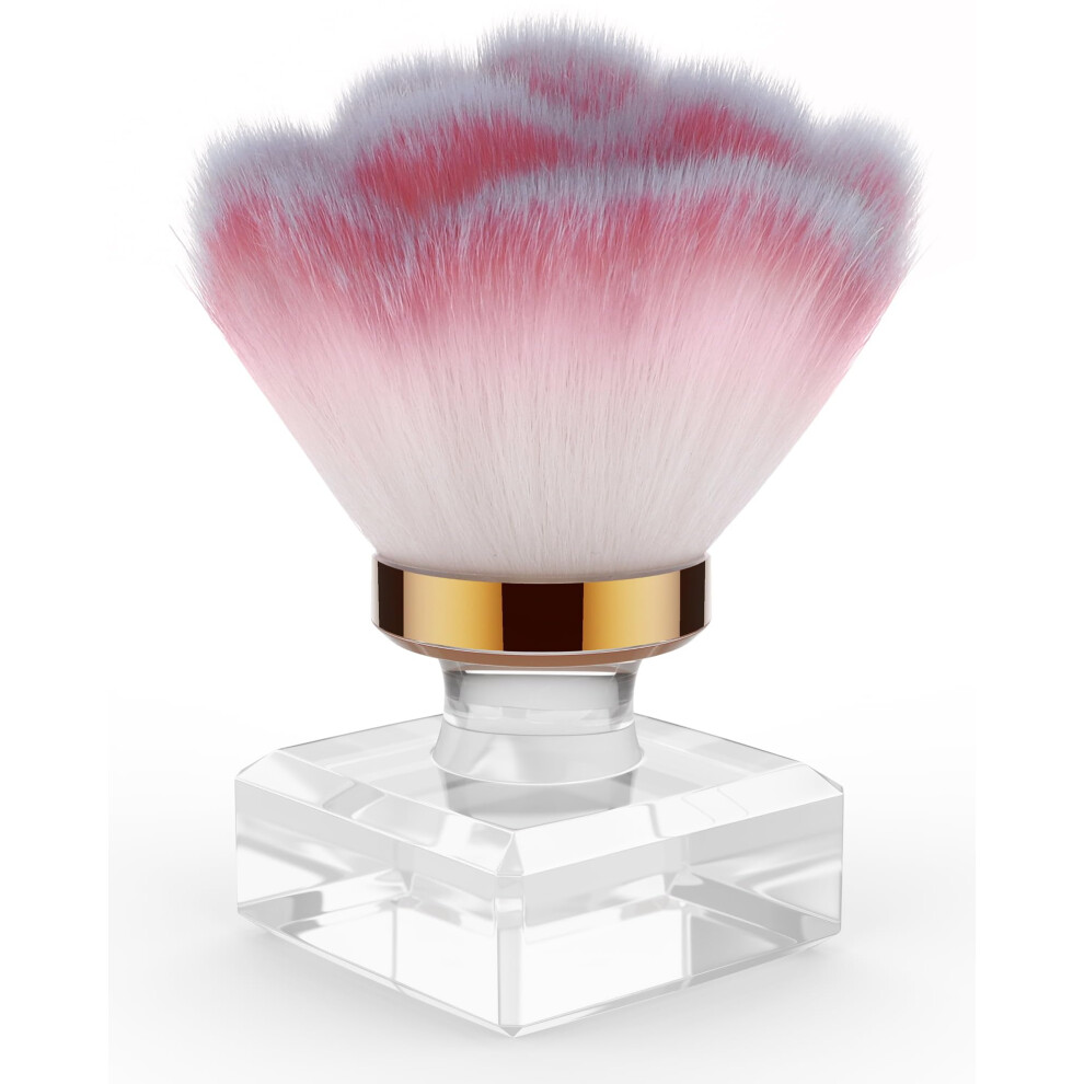 Pink Nail Dust Brush With Soft Bristles For Gentle Removal, Ergonomic Handle For Manicure And Acrylic Nails