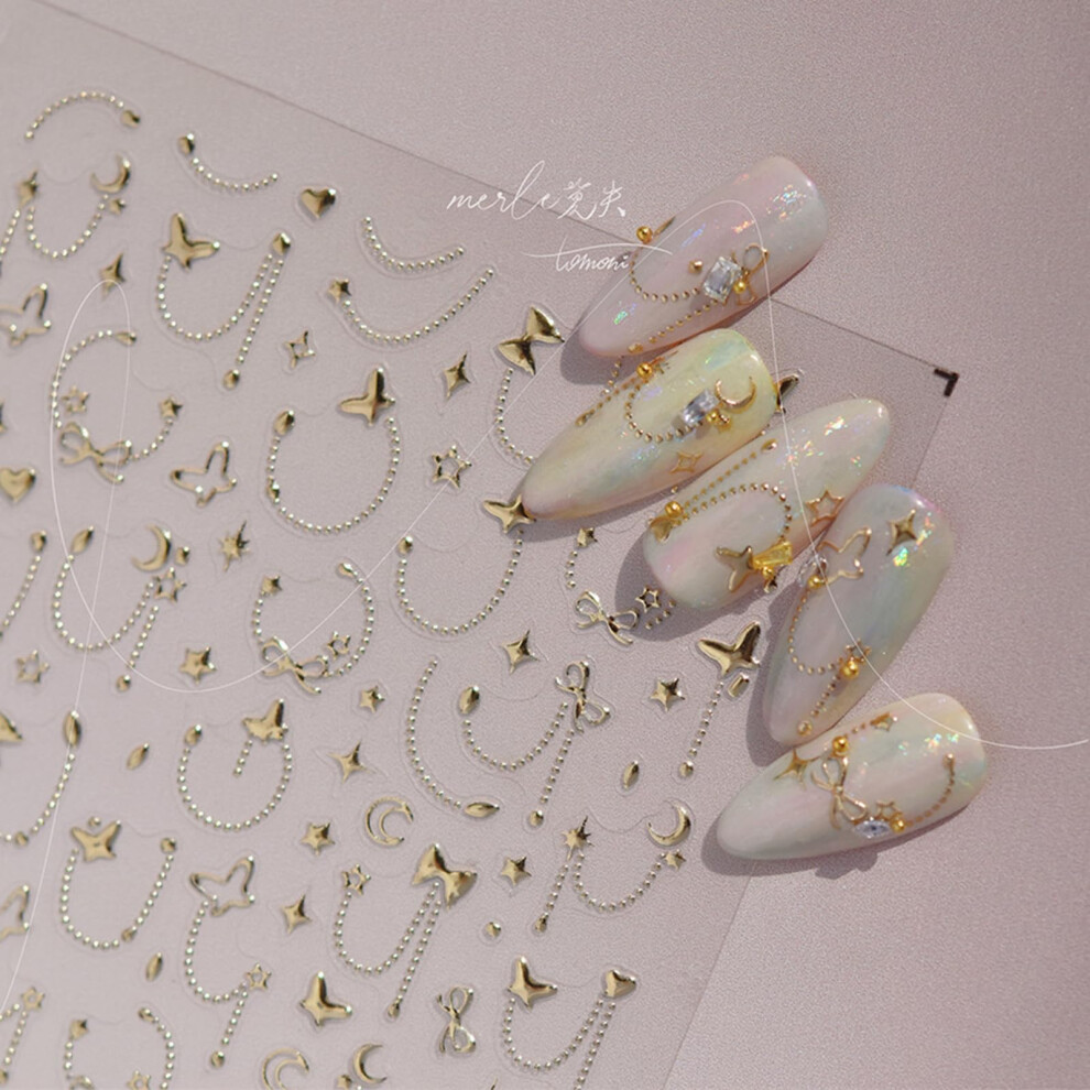 Gold Butterfly Nail Stickers 5D Embossed Butterfly Nail Art Decals Selfadhesive Manicure Decorations