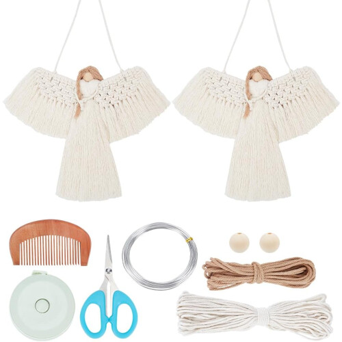 BEUNITONE2Σετ Κιτ DIY για Κρεμάστρες Τοίχου με Άγγελο Μακραμέ, Συμβατό με 1