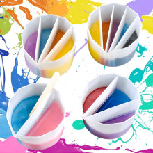 Gobelets compartimentés en silicone (lot de 4), réutilisables, avec 2 à 5 canaux pour mélanger la résine, compatibles avec la peinture acrylique