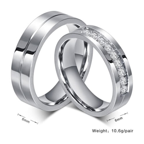 Anillo de acero inoxidable oro/plata Mujer21