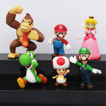 Conjunto de 6 miniaturas do Super Mario para decoração e coleção - presente para crianças.