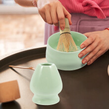 8dílná sada metliček na matcha s bambusovou metličkou a keramickým držákem, kompletní sada na matcha čaj pro milovníky čaje