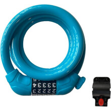 Candado para bicicleta con cable flexible de 1,2 m (4 pies) - Seguridad en espiral con combinación reajustable, incluye soporte de montaje para