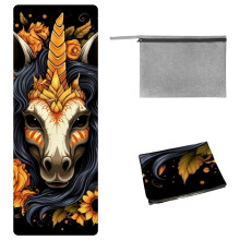 Uterák Unicorn do posilňovne s úložným vreckom, 183,8 cm x 66,8 cm, na jogu, pilates, fitness, horúcu jogu a deky na jogu
