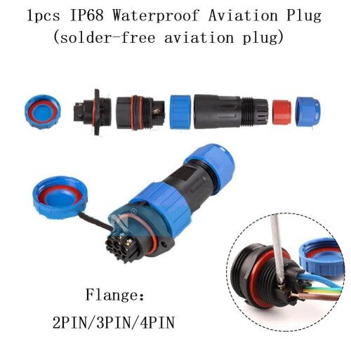τεμάχιο IP68 Καλωδίωση με βίδα Αδιάβροχη φλάντζα σύνδεσης αεροπορίας 2-4 ακίδων TY16-2 2