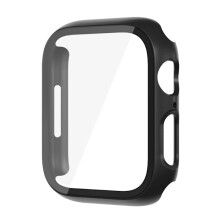 Cosaint gloine atá comhoiriúnach le Apple Watch Series9/8/7/6/SE/5 - 45mm, 44mm, 42mm, 41mm, 40mm, 38mm - Dubh