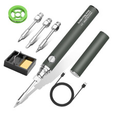 Kabelloser Lötkolben-Satz, USB-wiederaufladbarer Lötkolben, Lötkolben mit 3 Temperaturstufen – Grau
