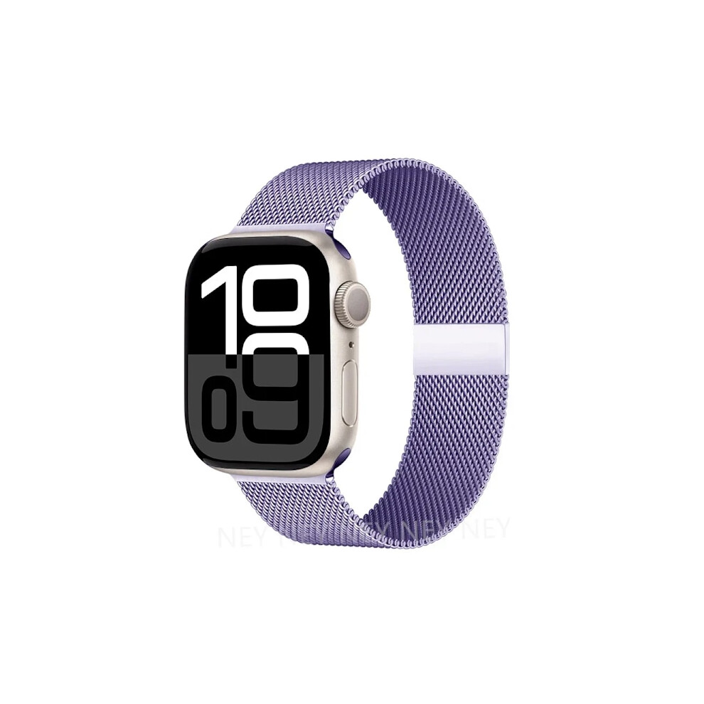 Milanese Loop Band Compatible With Apple Watch 40Mm 41Mm 42Mm 44Mm 45Mm 46Mm 49Mm, For Iwatch Series 9 8 7 6 5 Se Ultra 2, Starlight/ Lavender 9433291403976