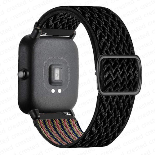 Ελαστική ταινία από νάιλον 20mm/22mm συμβατή με Amazfit GTS4/2/2e/3/Mini, GTR4/3/Pro/2, Bips, Stratos - Μαύρο