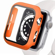 Tvrdé pouzdro kompatibilní s Apple Watch 9 8 7 6 5 4SE 38/40/41/42/44/45 mm, oranžové, s ochranou displeje
