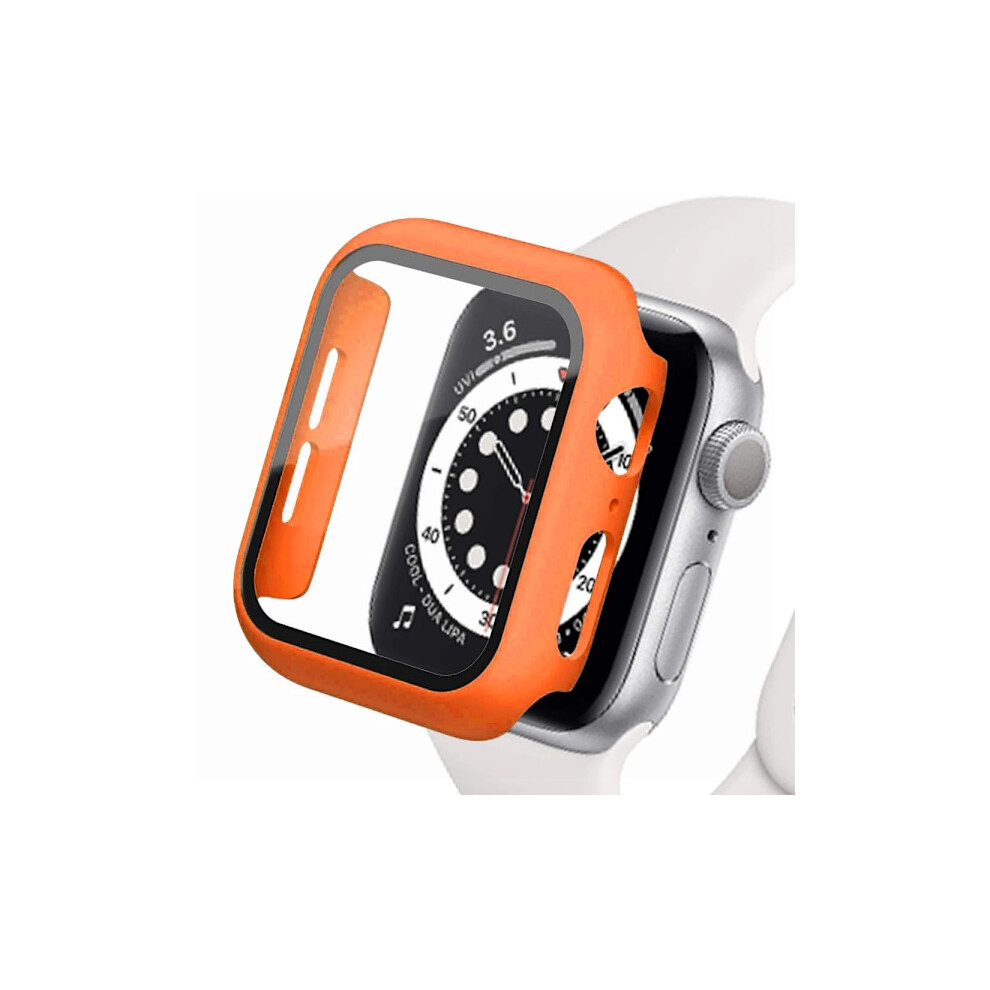 Hard Shell Case For Compatible With Apple Watch 9 8 7 6 5 4 Se 38/40/41/42/44/45Mm, With Screen Protector Orange 9433291404065
