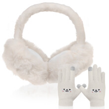 Winter-Ohrenschützer- und Handschuhset für Damen – faltbar und niedlich