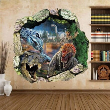 Greamán Balla Dineasár Mór Vinile Decal Ealaín Múrmhaisiúcháin 3D Seomra Leanaí Maisiúcháin Seomra Naíolann